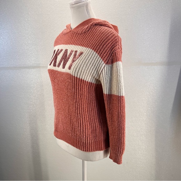 DKNY Girls Pink Sweatshirt Hoodie knit SIZE LARGE - Picture 11 of 17